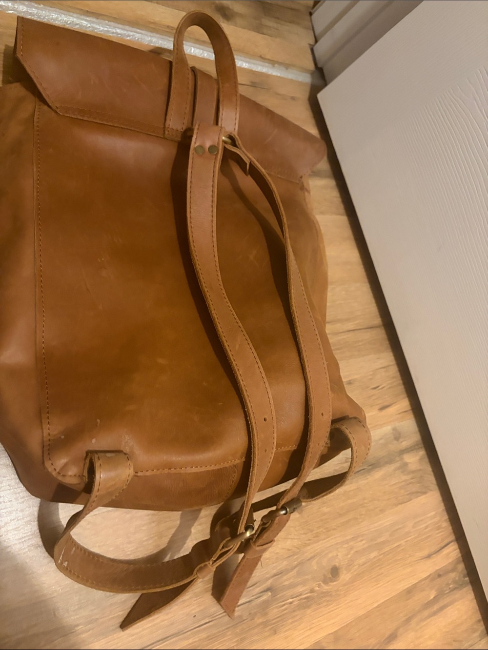 Raven Lily Leather Backpack in Tan - Classic Utility Style - Picture 6 of 7
